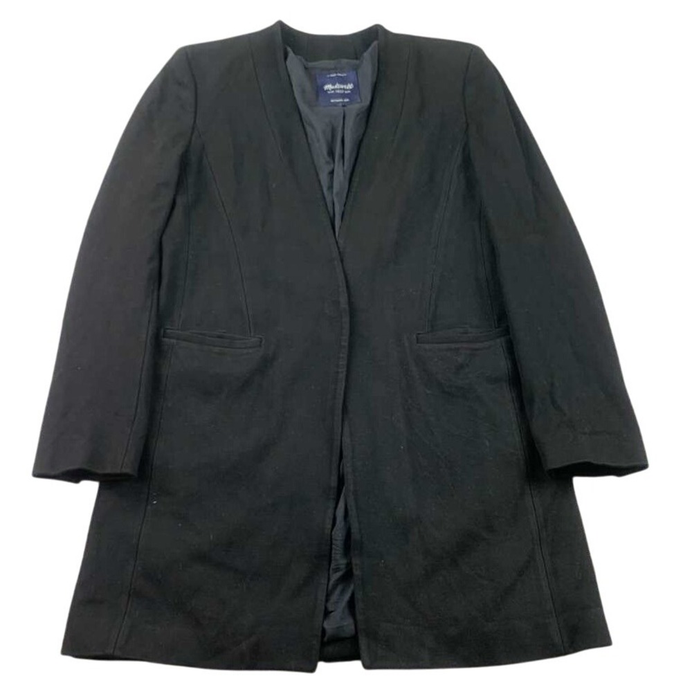 Madewell Size 8 Black Collarless Blazer Jacket Stretch Style B0630 FALL 14